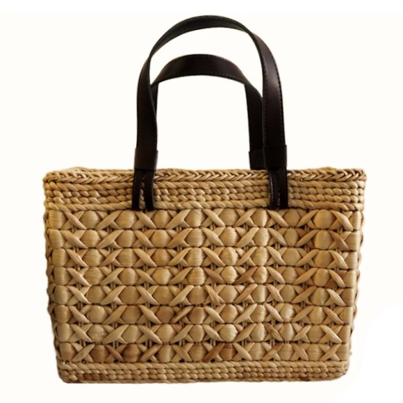 Handbags - Wicker/straw bag, rectangular, solid